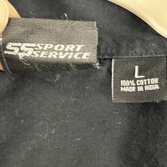 Harley Davidson Mechanic Shirt Mens Large Black Screaming Eagle Flames Button Up - Picture 6 of 14